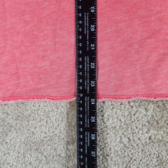 American Eagle Women's Short Sleeve Sweatshirt Medium Red Distressed #180 - Picture 7 of 8